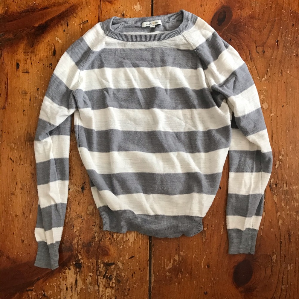 Grey and white striped forever21 sweater!